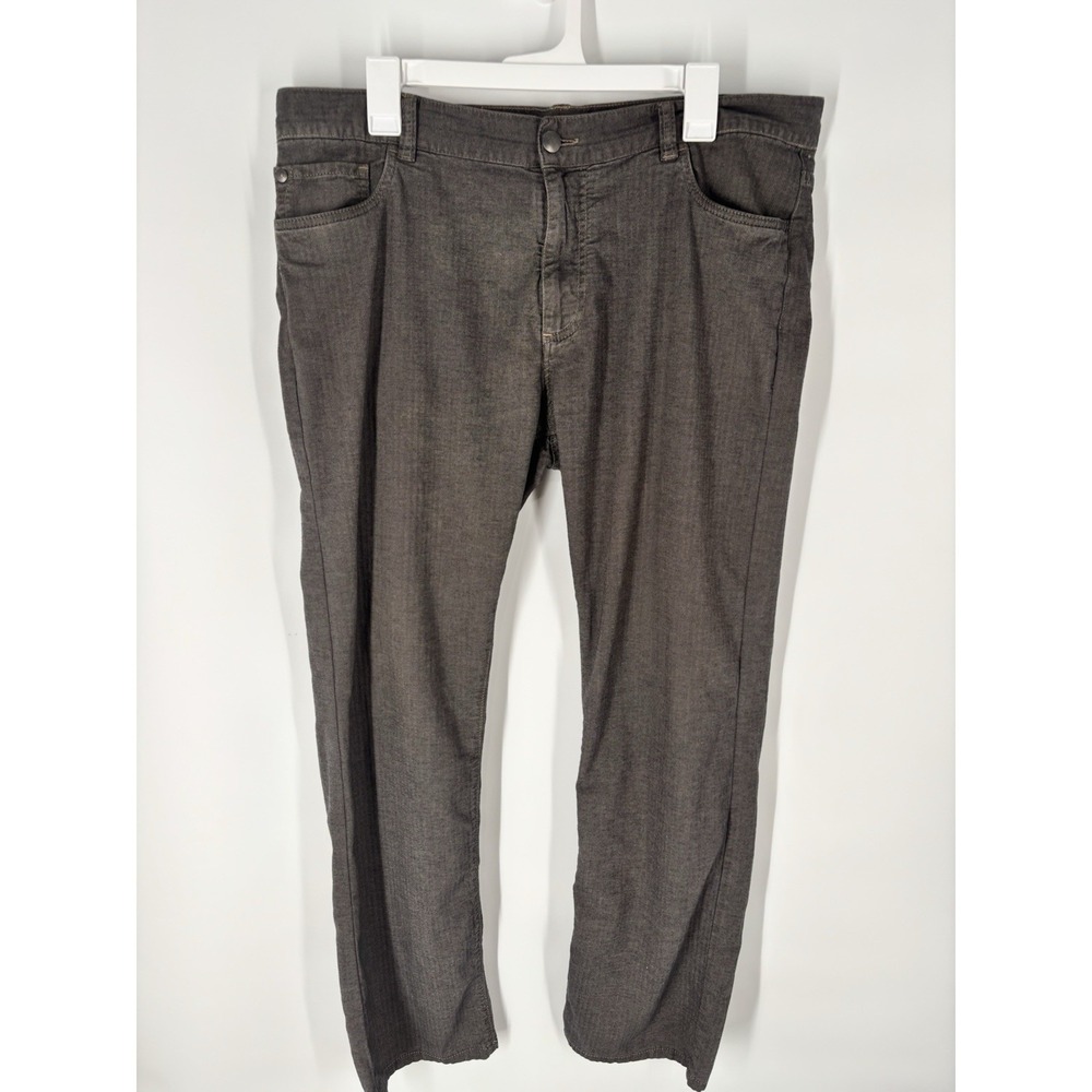 Canali Mens Regular Fit 5-Pocket Casual Trousers IT 58 US 40 Herringbone Stretch